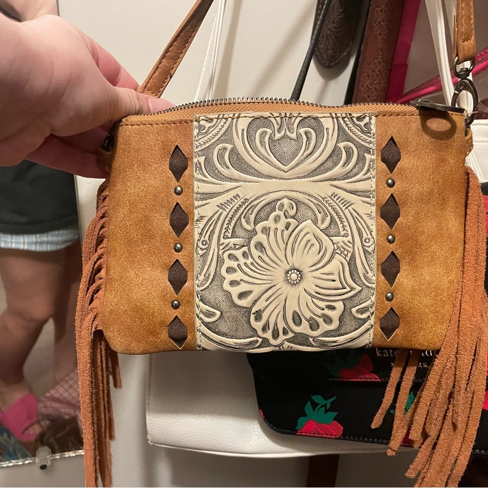 Shyanne western Embossed Fringe purse
